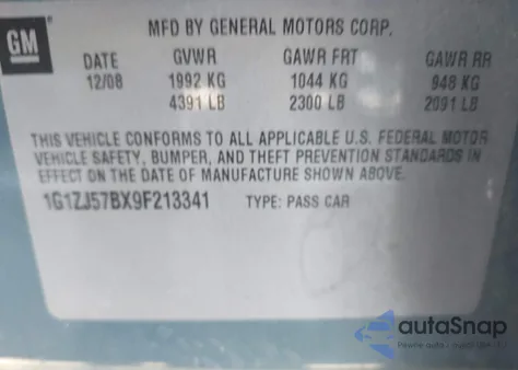 2009 Chevrolet Malibu Lt z USA, uszkodzony, nr VIN 1G1ZJ57BX9F213341